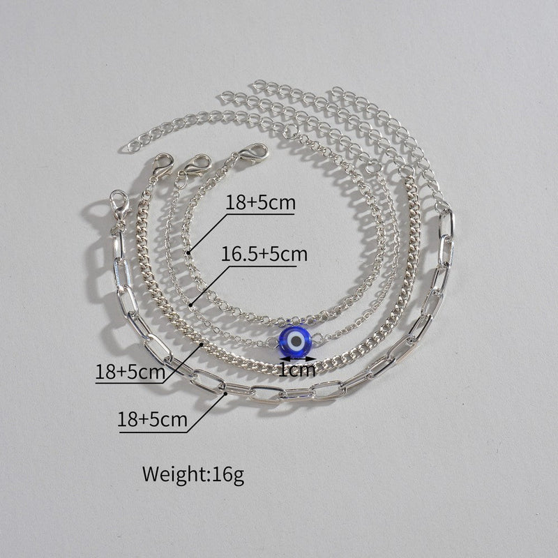 Evil Eyes Chain Bracelet Set