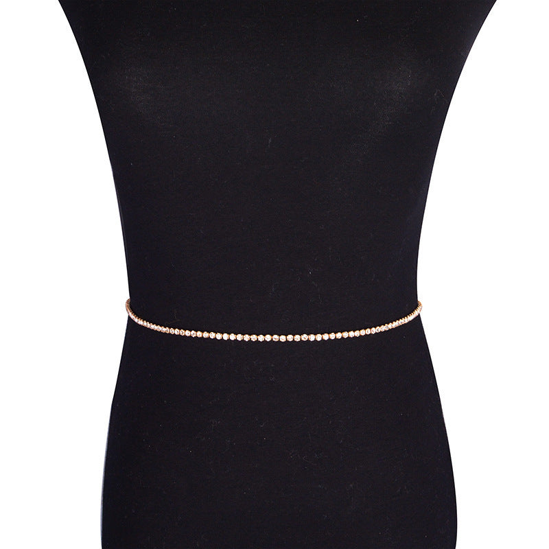 Women Sexy Rhinestone Waist Chain for Body Jewelry