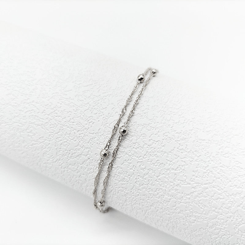 Double Layer Beaded Chain Bracelet