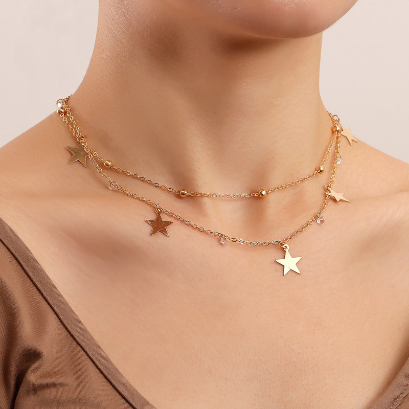 Star Charm Double Chain Necklace