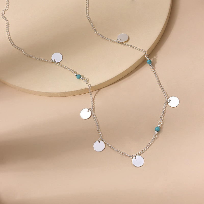 Round Sequin Beads Pendant Necklace