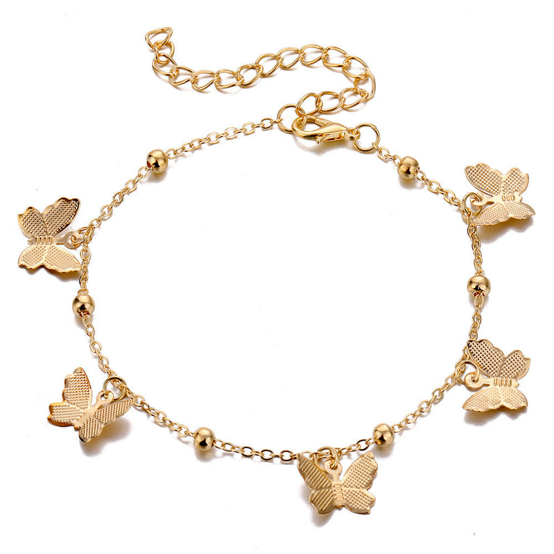 Women Summer Beach Butterfly Charm Anklets Jewelry