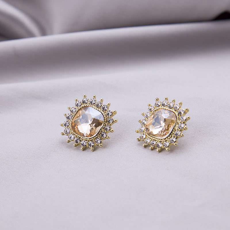Geometric Square Rhinestone Earring