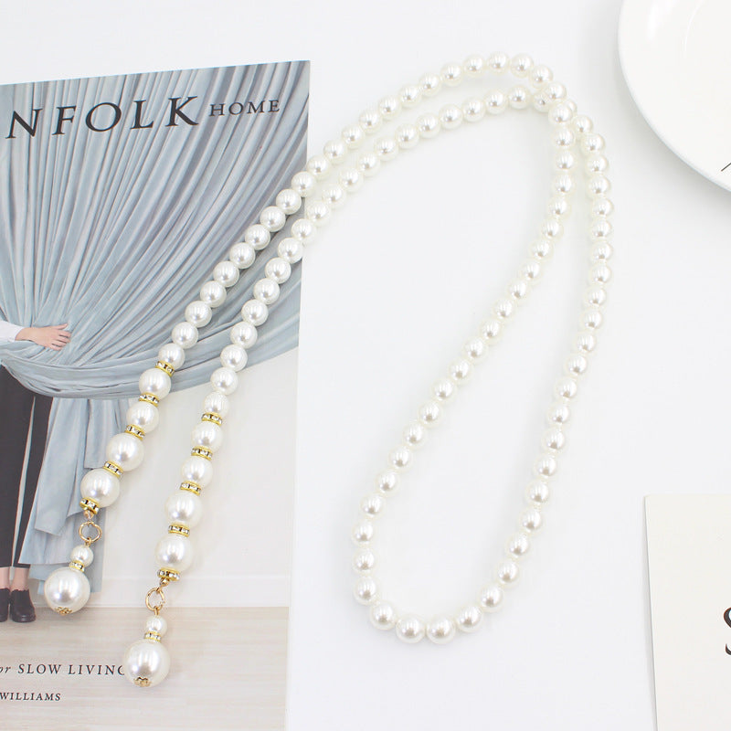 White Black Pearl Waist Chain for Women