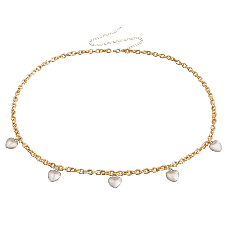 Metal Large Heart Pendant Waist Chain