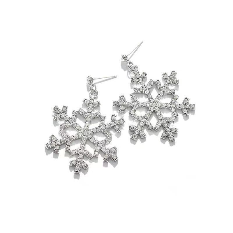 Rhinestones Snowflake Earrings