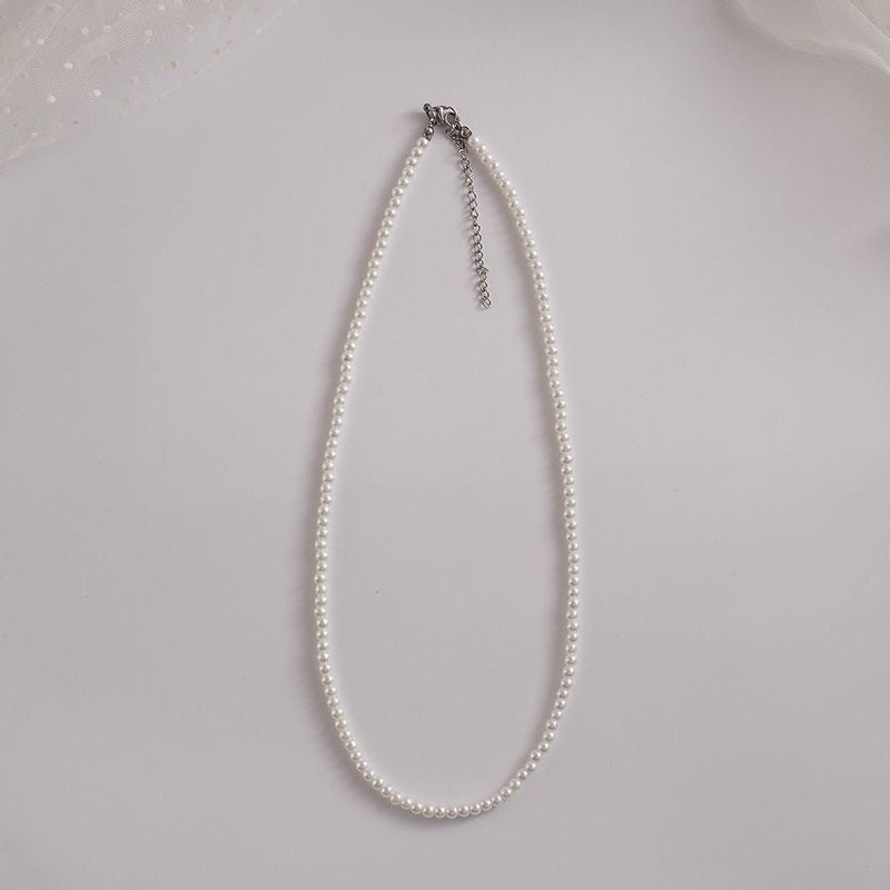 Elegant Faux White Glass Pearl Necklace Wedding Brida