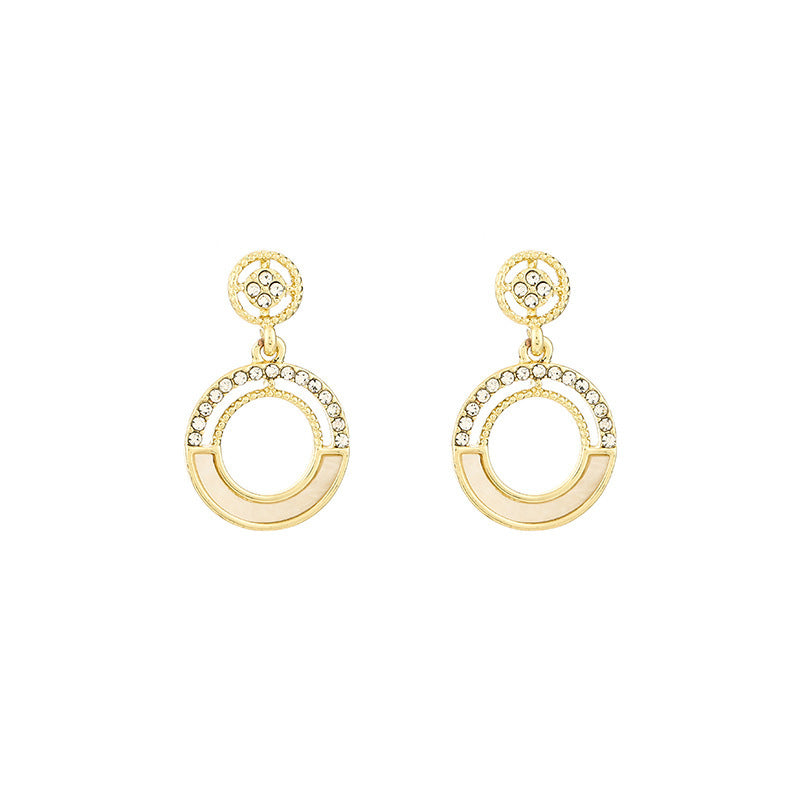 Double Circle Dangle Drop Stud Earrings