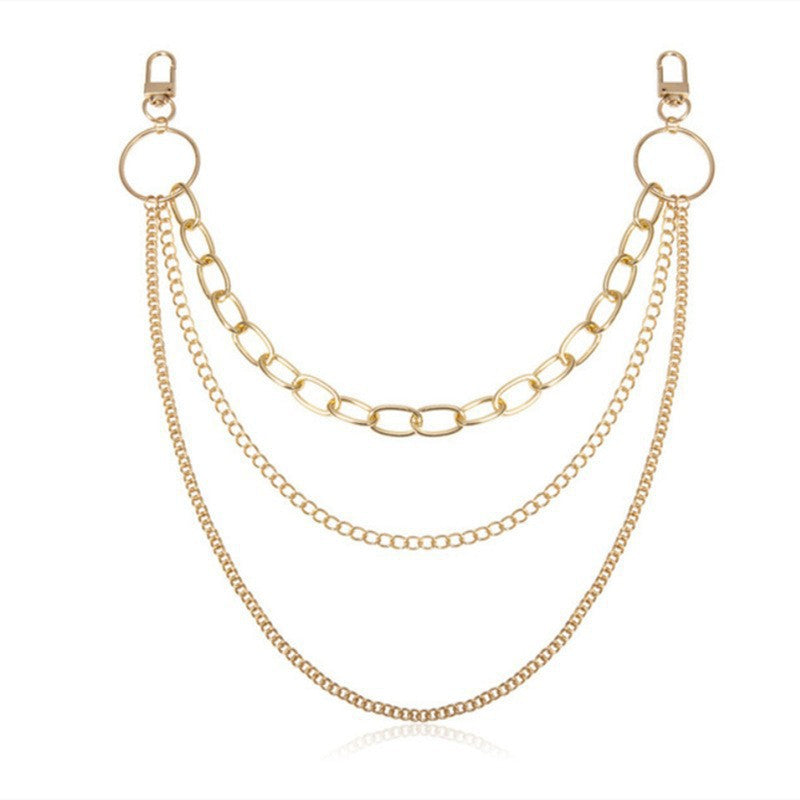 Hip Hop Punk Fashion Women Men Pants Waist Belt Chain