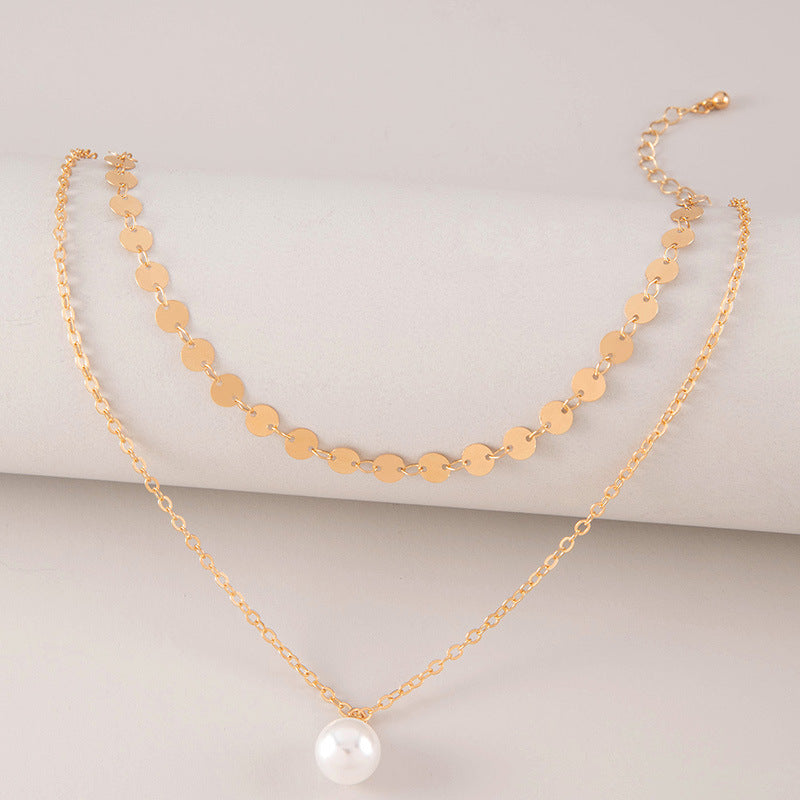 Coin Pendant Bamboo Chain Necklace