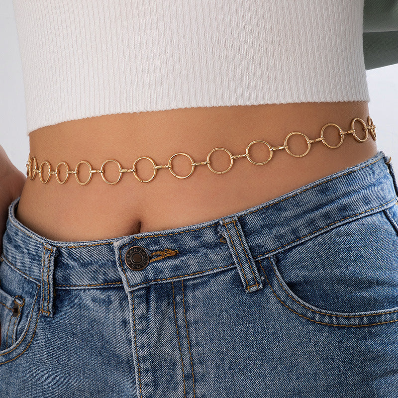 Hollow Circle Waist Chain Boho