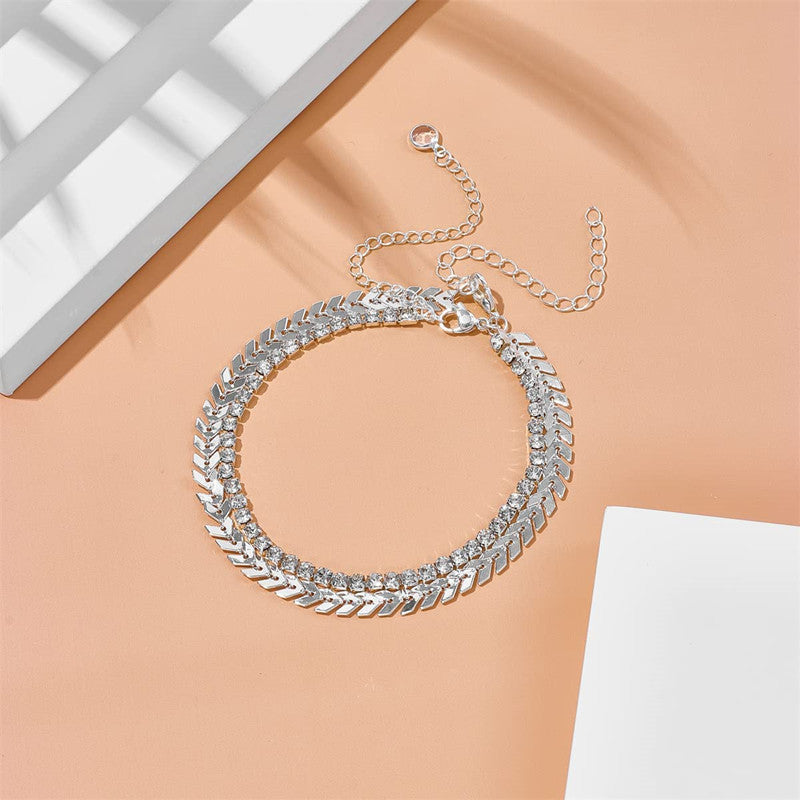Summer Beach Bohemian Arrow Fishbone Anklet Jewelry