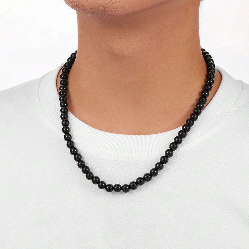 Retro 8MM Black Pearl Necklace