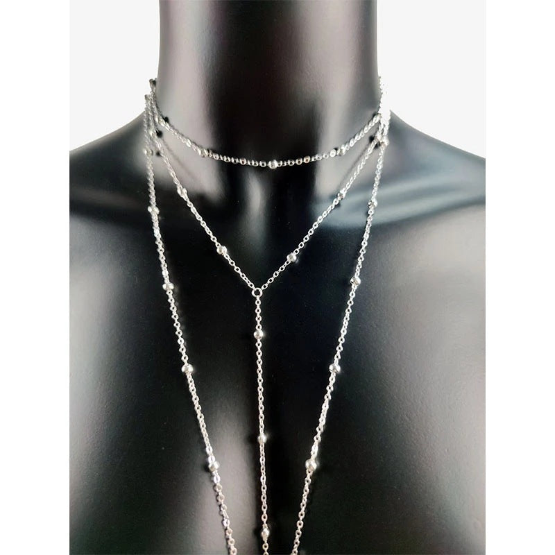 women chest chain body chain