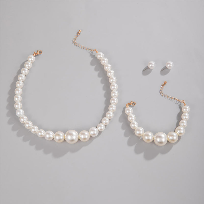 Vintage Pearl Wedding Bridal Jewelry Set