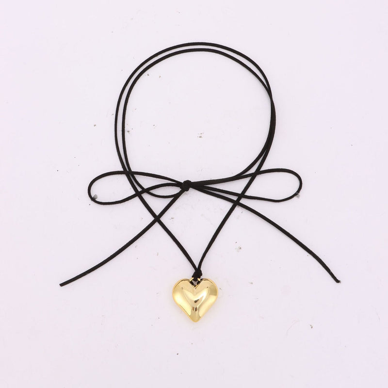 Chunky Puffy Heart Choker Necklace