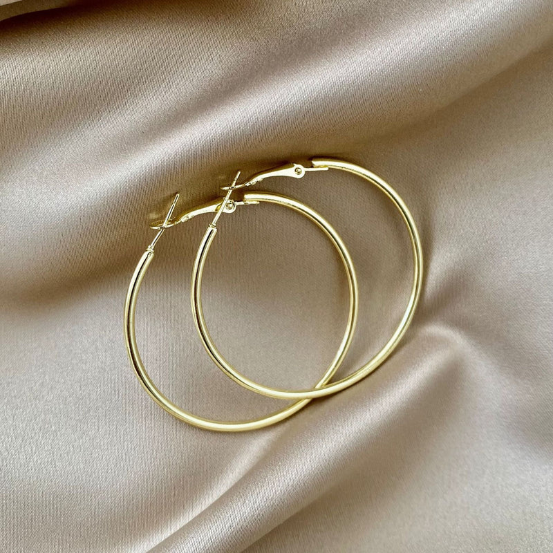 Classic Round Circle Big Hoop Earrings