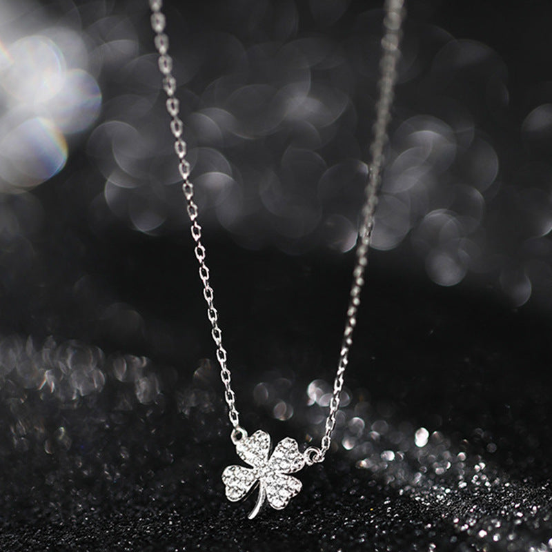 Stone Four-leaf Clover Necklace