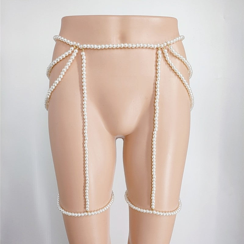 Multi-layer Pearl Body Chain Set