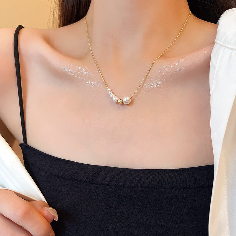 Pearl Chain Simple Lady Clavicle Chain Necklace