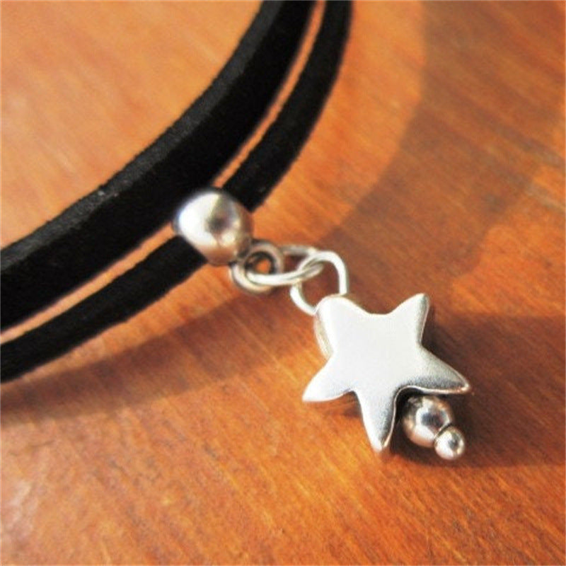 Double Layers Black Star Pendant Necklace
