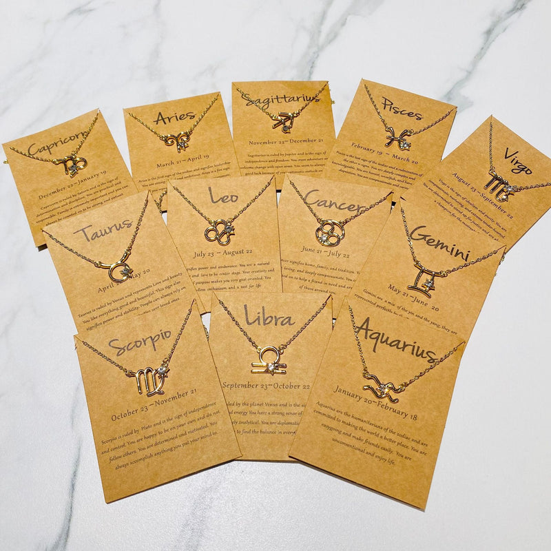 Custom 12 Zodiac Necklace Horoscope Necklace