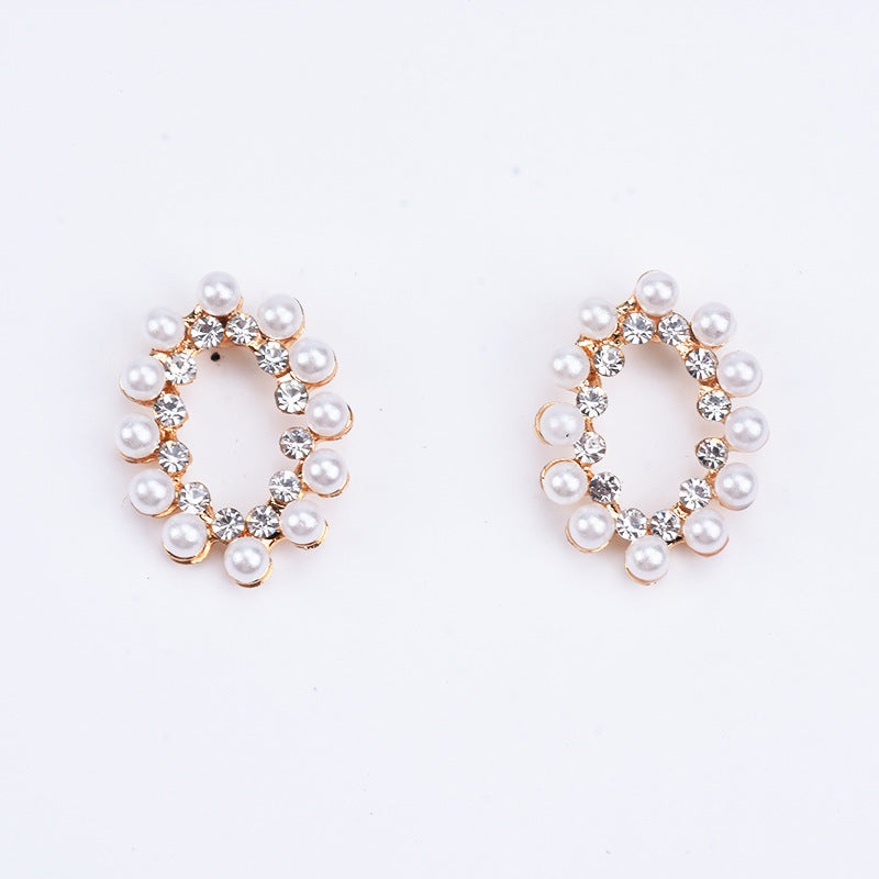 Rhinestone Flower Hoop Earrings