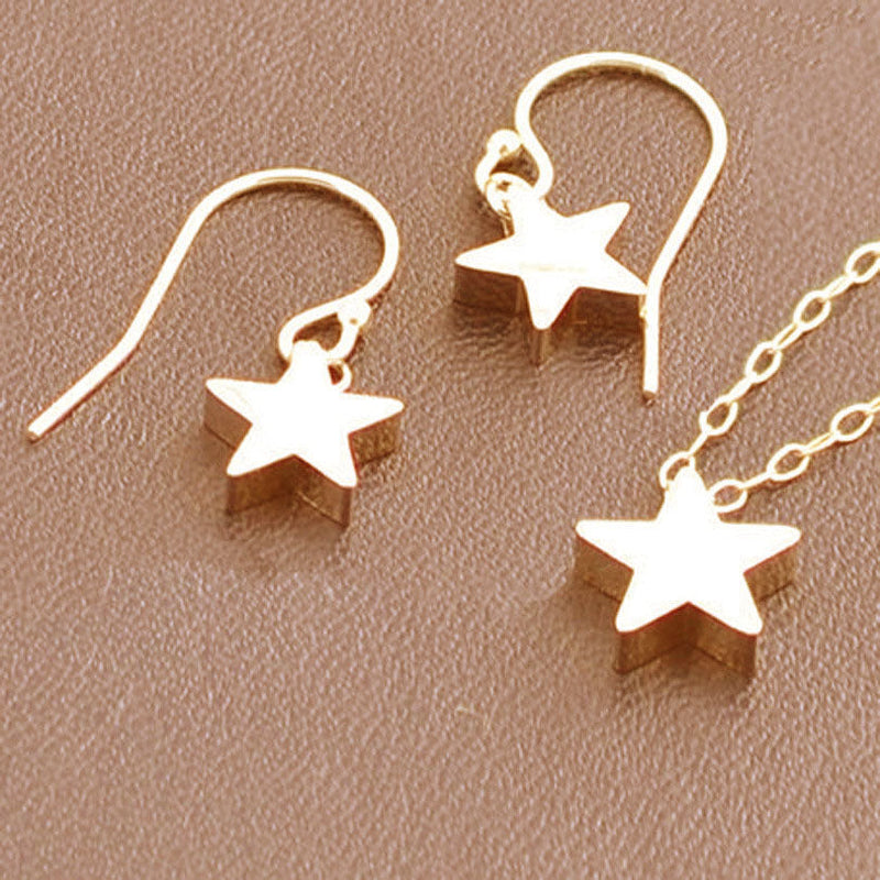 Plain Star Dangle Hoop Earring