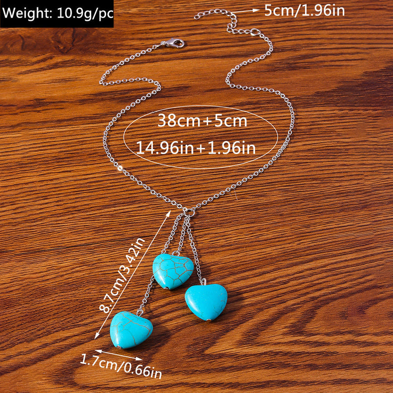 Turquoise Water Drop Chain Necklace