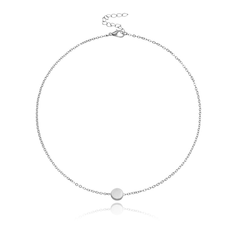 Disc Round Pendant Necklace