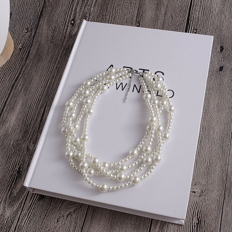 Exaggerate Elegant Layer Pearl Royal Necklace