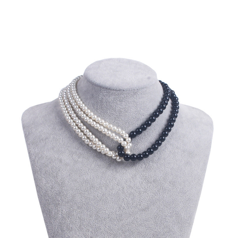 Multi-layer White Imitation Pearl Necklace