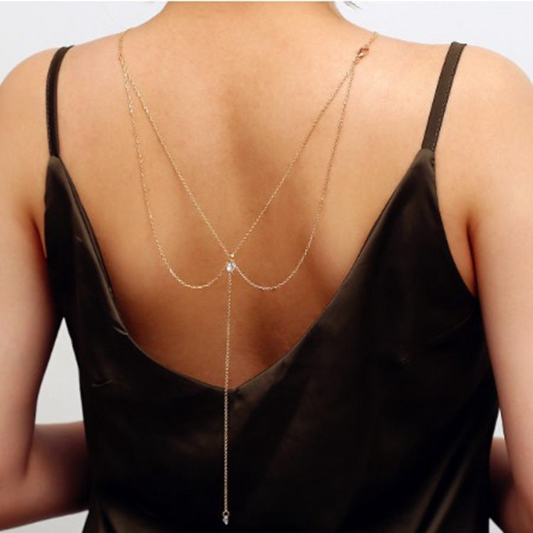 Back Chain Multi Layers Simple Shoulder Chain Necklace