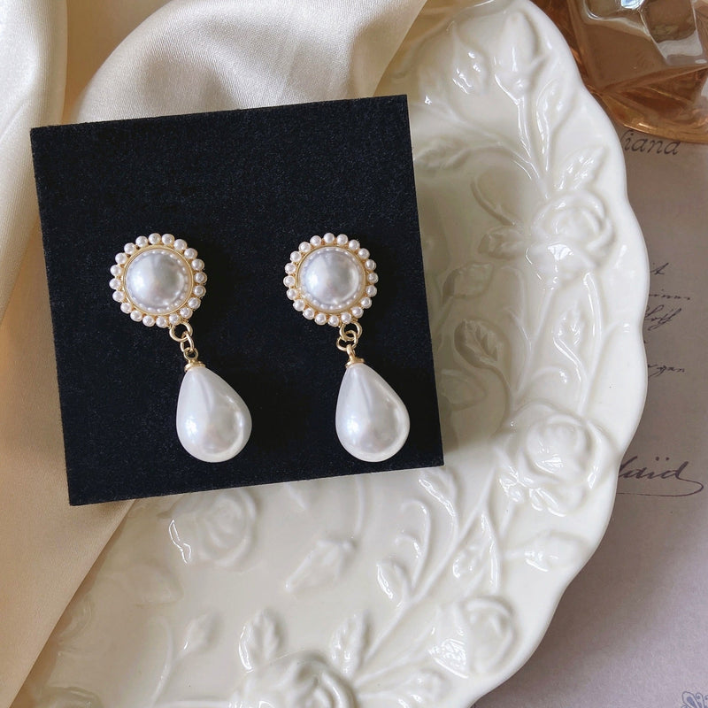 Classic Pearl Dangle Drop Earrings