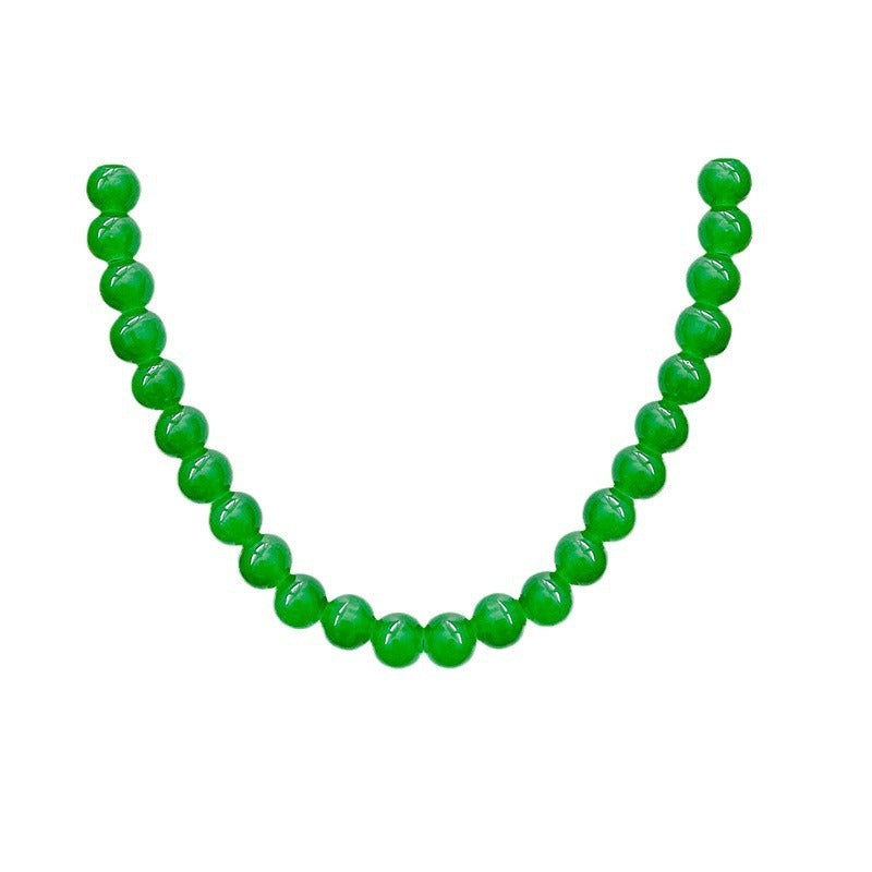Handmade Green Glass Beads Choker Necklace