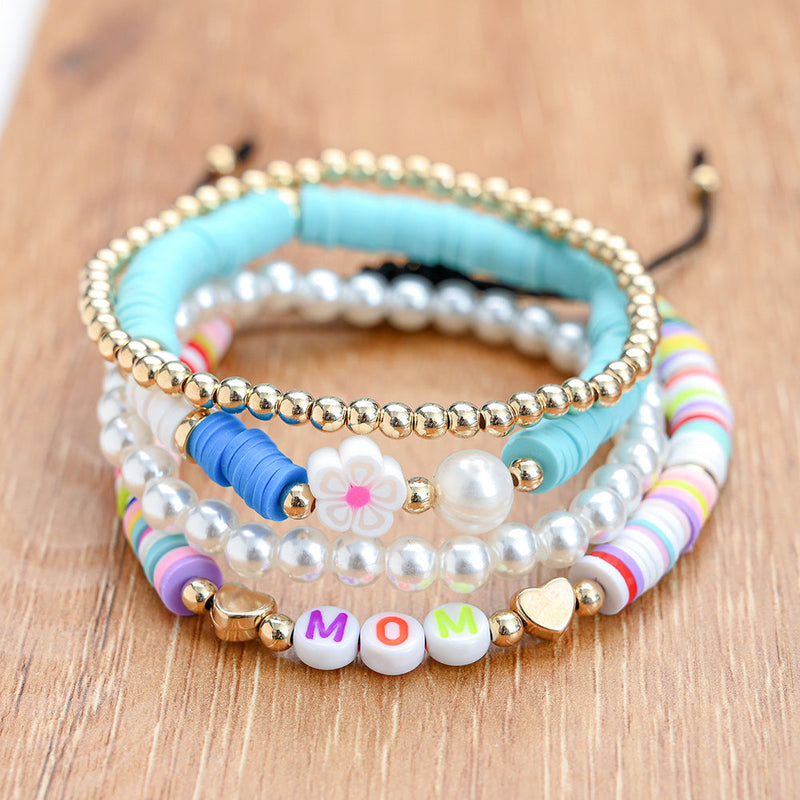 Bohemian Beaded Stretch Bracelets Colors Clay Beads