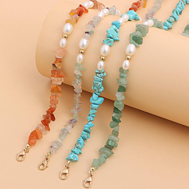 Bohemian Gemstone Irregular Beads Chain Choker Necklace