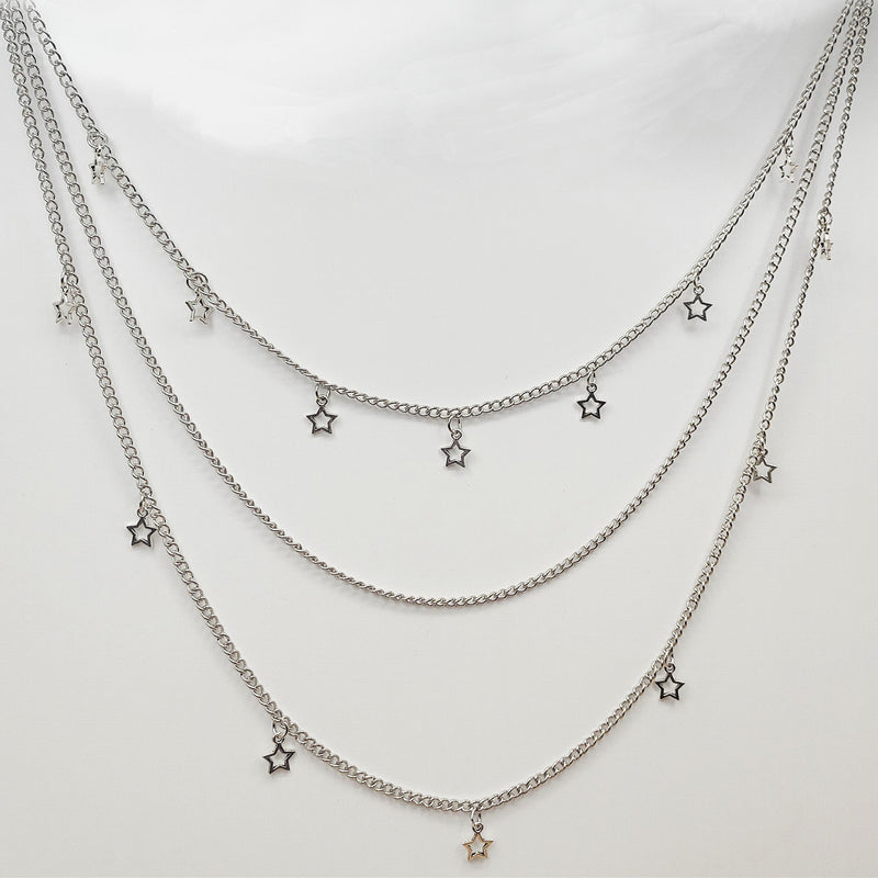 Vintage Metal Key Pendant Multi-layer Star Waist Chain