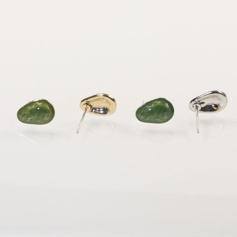 Avocado flower stud earrings set