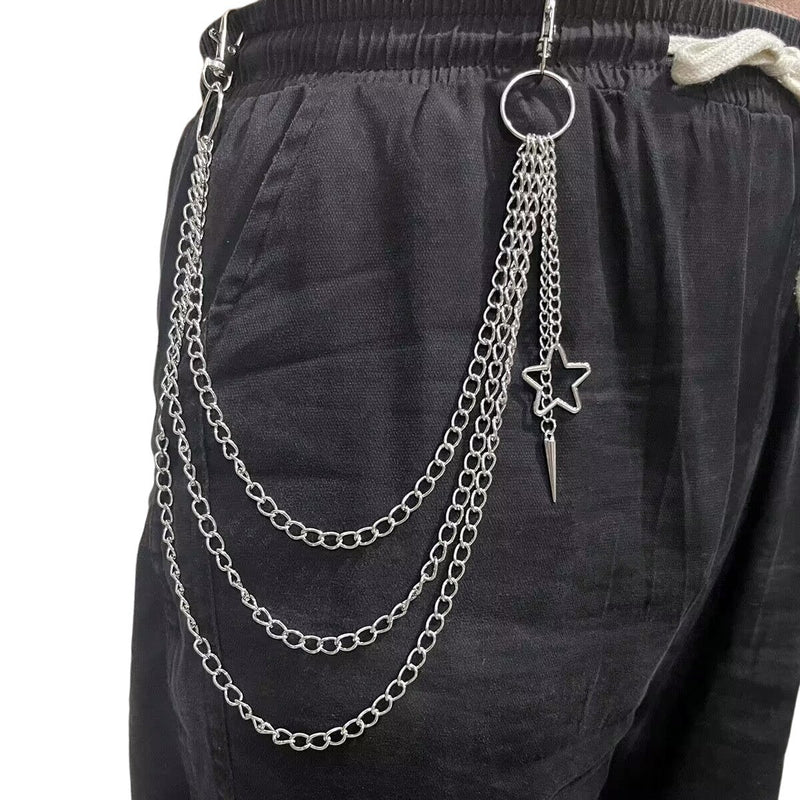 Hollowed Out Five-pointed Star Metal Waist Chain