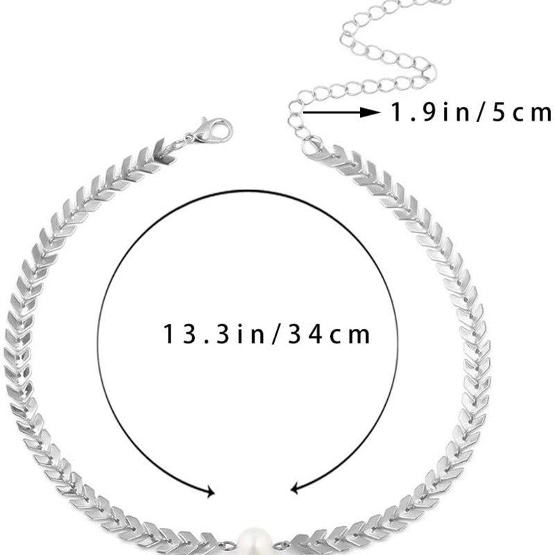 Snake Chain Pearl Elegant Necklace Fashion Jewelry