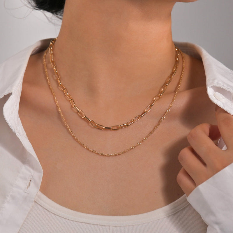 Double Layered Chain Necklace for Women