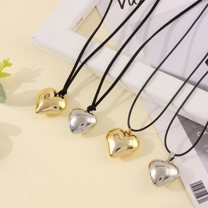 Chunky Puffy Heart Choker Necklace