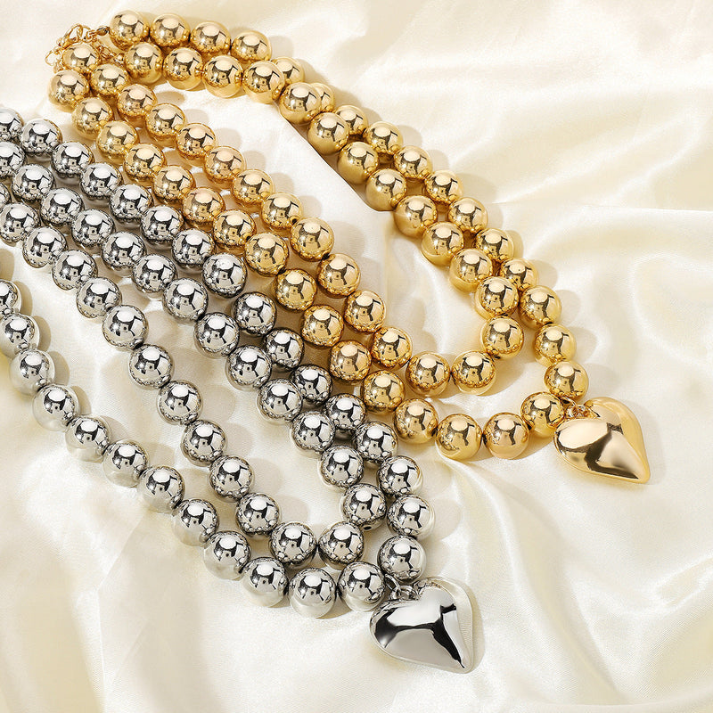 Multi-Layer Round Bead Chunky Necklace