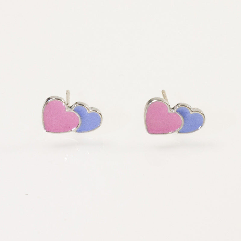 Double Heart Stud Earring