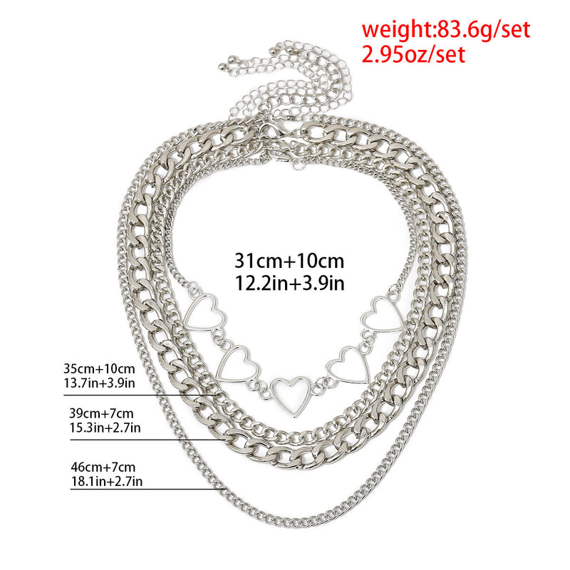 Layer Chain Heart Shaped Necklace for Women