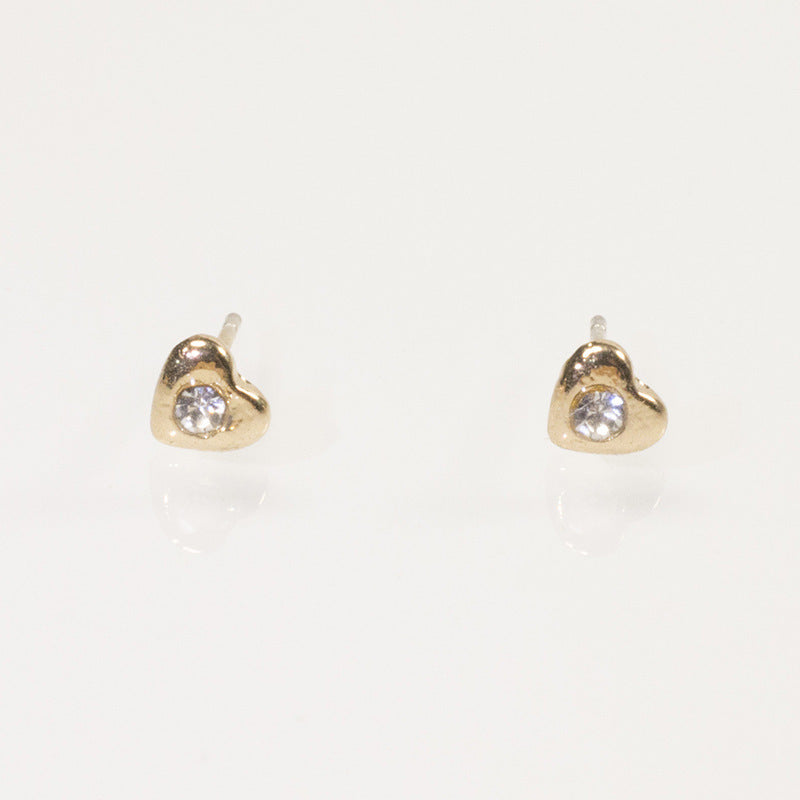 Rhinestone Heart Stud Earring
