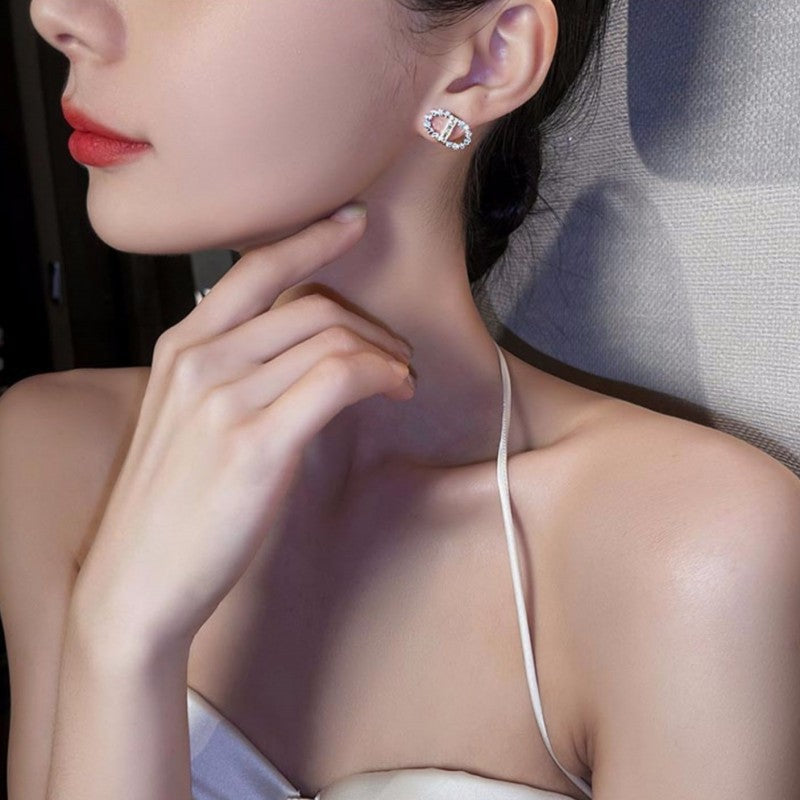 Double Round Stud Earrings for Women