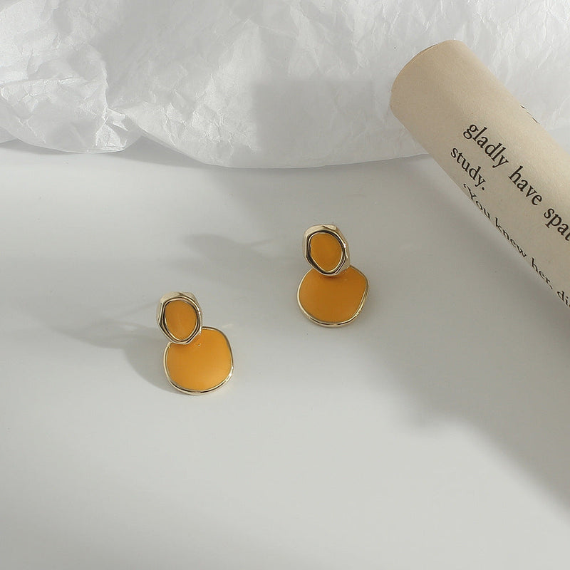 Geometric Round Drop Earring
