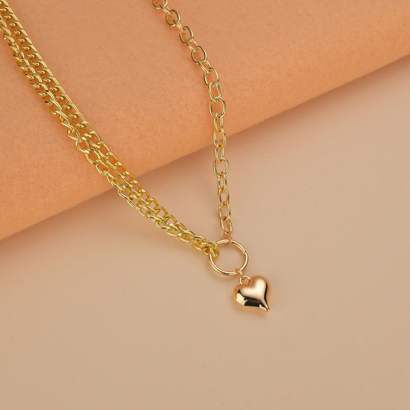 Heart Love Charm Chain Necklace